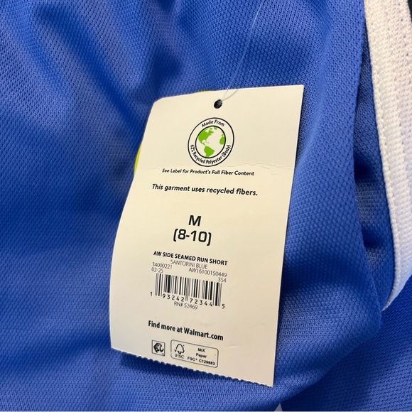 ATHLETIC WORKS WOMEN'S SIZE M (8-10) SIDE SEAM RUNNING SHORTS Santorini Blue - Picture 10 of 12